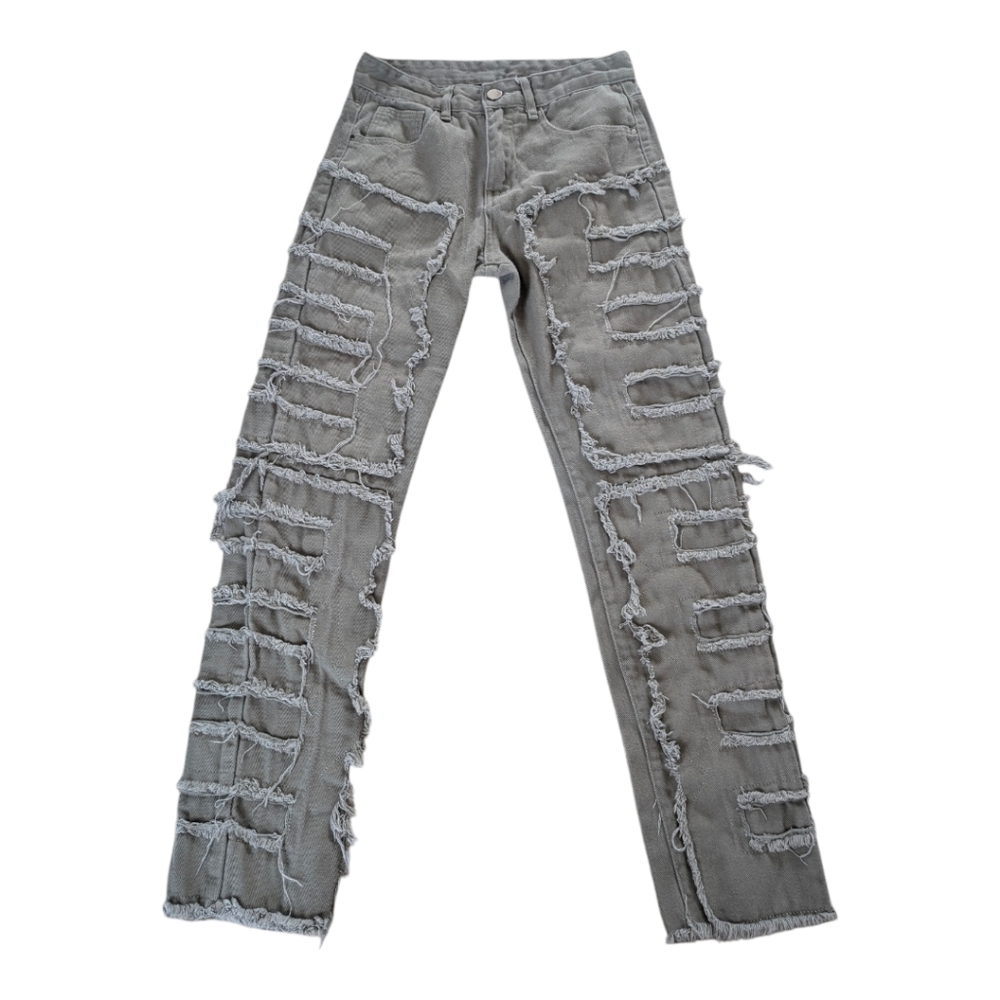 Source Unknown Distressed Gray High Rise Jeans